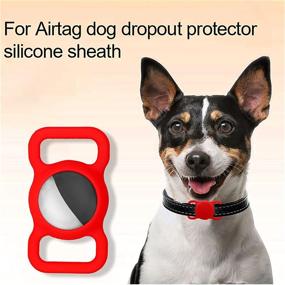 img 2 attached to 🐾 4 Pack Holder Compatible with AirTag: Dog Pet Cat Collar Case Cover, Apple Finder Tracker - Black, Blue, Red, Orange