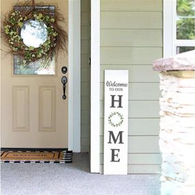 img 3 attached to 🏠 Home Sweet Home Vertical Stencil for Wood Painting: Reusable DIY Stencils, Large Letter Set of 4. Create Personalized Gifts and Projects!