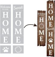 🏠 home sweet home vertical stencil for wood painting: reusable diy stencils, large letter set of 4. create personalized gifts and projects! logo