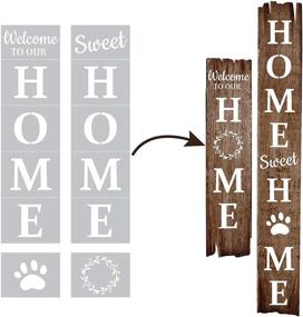 img 4 attached to 🏠 Home Sweet Home Vertical Stencil for Wood Painting: Reusable DIY Stencils, Large Letter Set of 4. Create Personalized Gifts and Projects!