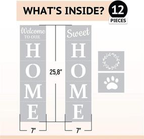 img 1 attached to 🏠 Home Sweet Home Vertical Stencil for Wood Painting: Reusable DIY Stencils, Large Letter Set of 4. Create Personalized Gifts and Projects!