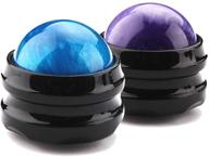 💆 sunanth massage roller ball: 2-pack handheld tool for sore muscles, joint pain relief & relaxation - blue & purple logo