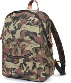 img 4 attached to 🎒 Durable Leather and Canvas Travel Backpack: Reliable and Resistant