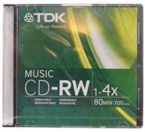 img 1 attached to 🎵 TDK Музыка 1X-4X 80-Мин Цифровой аудио CD-RW 10-Пак: Ультра-тонкие кейсы для увеличения портативности и удобства.