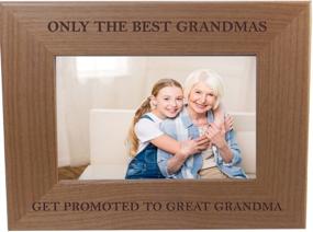 img 3 attached to 📸 CustomGiftsNow Grandmas Promoted to Great Grandma Photo Frame - Alder Wood Engraved Tabletop/Hanging Frame (4x6-inch Horizontal)