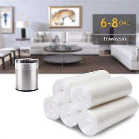 img 2 attached to 🗑️ Mess-Free Waste Disposal: Middle Kitchen Trash Bags, 30L, 200-Count / 4 Rolls - Clear White Liners for Home & Office Garbage Can