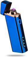 🔥 premium usb rechargeable plasma lighter: windproof, battery status indicator, blue s1700 logo