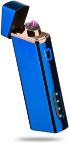 img 4 attached to 🔥 Премиум USB перезаряжаемый плазменный зажигалка: Ветрозащитная, индикатор состояния батареи, Синяя S1700