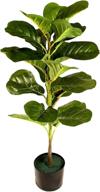 🌿 gepls 35-inch tall indoor artificial fiddle leaf fig tree - realistic fake plant with 21 leaves - large decorative potted house tree логотип