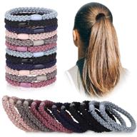 💇 pack of 12 braided hair ties for women and girls - elastic hair bands & ponytail holders - ideal for thick, heavy, and curly hair - mixed colors logo