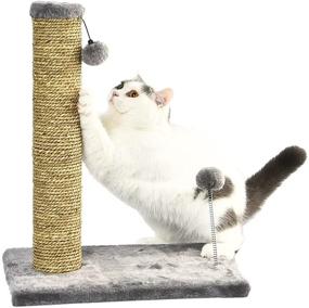 img 2 attached to Entertain and Protect your Feline Friend with the 20-Inch Cat Craft Sea Grass Scratching Post and Spring Toy