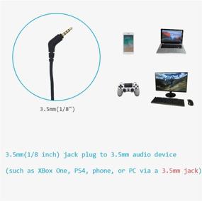 img 1 attached to 🎧 Universal Gaming Headphone Cord - MJKOR Replacement Microphone Cable: Compatible with PlayStation PS4, Xbox One Controller, PC, Laptop, Tablet, Smartphone | 3.5mm Jack