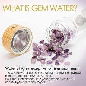 img 3 attached to 💎 Crystal Glass Water Bottle with Natural Purple Crystal: Enhance Wellness and Healing with Wand Energy Cup, Tea Infuser and Spiritual Gifts for Women - 16.9 Oz