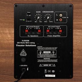 img 1 attached to Театральные решения SUB8SM узкий сабвуфер в отделке махагони - узкий профиль 8 дюймов