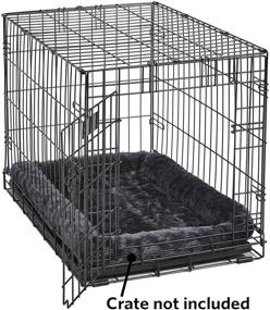 img 1 attached to 🐶 Premium Gray Dog Bed for Metal Crates - Easy Machine Wash & Dry, Bolster Support included!