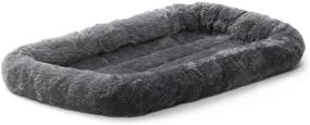 img 4 attached to 🐶 Premium Gray Dog Bed for Metal Crates - Easy Machine Wash & Dry, Bolster Support included!