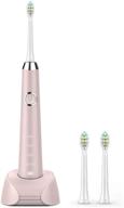 🦷 hanasco sonic electric toothbrush rechargeable: 4 modes, timer, 3 brush heads - pink logo