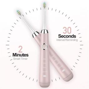 img 1 attached to 🦷 Hanasco Sonic Electric Toothbrush Rechargeable: 4 Modes, Timer, 3 Brush Heads - Pink