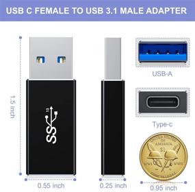 img 3 attached to 🔌 High-Speed USB C Female to USB 3.0 Male Adapter 2-Pack for MagSafe Charger, iPhone, iPad, Samsung Galaxy