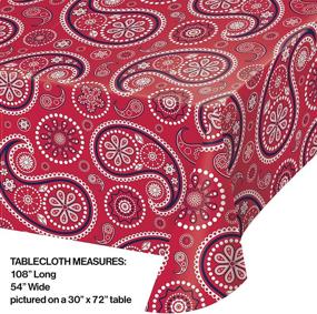 img 1 attached to 🌺 Creative Converting AOP Red Paisley Print Plastic Tablecloth - 54 x 108 Inches, Multicolor