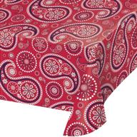 🌺 creative converting aop red paisley print plastic tablecloth - 54 x 108 inches, multicolor logo