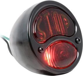 img 2 attached to 🚦 KNS Аксессуары KA0022 Черный 12V Задний фонарь Duolamp для Ford Model A - Янтарный шрифт 'STOP' на красном стеклянном объективе.