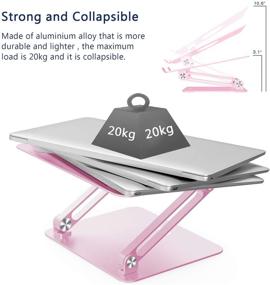 img 1 attached to 💖 EPN Laptop Stand Pink: Adjustable Ergonomic Aluminum Alloy Riser for MacBook, Dell XPS, HP & Samsung Laptops - Up to 17" Screen Size