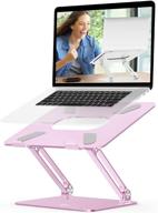 💖 epn laptop stand pink: adjustable ergonomic aluminum alloy riser for macbook, dell xps, hp & samsung laptops - up to 17" screen size logo