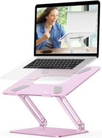 img 4 attached to 💖 EPN Laptop Stand Pink: Adjustable Ergonomic Aluminum Alloy Riser for MacBook, Dell XPS, HP & Samsung Laptops - Up to 17" Screen Size