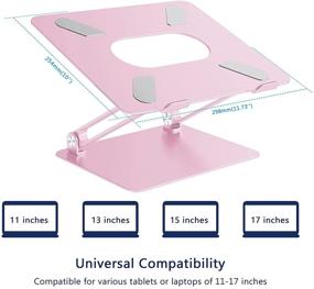 img 2 attached to 💖 EPN Laptop Stand Pink: Adjustable Ergonomic Aluminum Alloy Riser for MacBook, Dell XPS, HP & Samsung Laptops - Up to 17" Screen Size