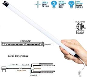 img 3 attached to UL-Listed Cefrank Bookshelf Light Bar - Low Profile Under Cabinet Lighting - Energy Saving - Cool to Touch - Soft Warm White Glow