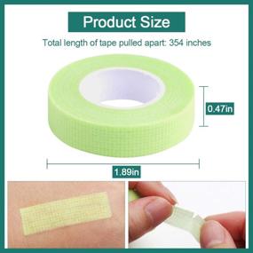 img 3 attached to 📦 6 Rolls of Lorvain Eyelash Extension Lash Tape - Breathable Micropore Fabric Tape in Green Pink (1/2'' x 10 Yards)