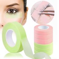 📦 6 rolls of lorvain eyelash extension lash tape - breathable micropore fabric tape in green pink (1/2'' x 10 yards) logo