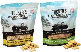 img 2 attached to 🐶 Tucker's Freeze Dried Raw Dog Food: Chicken & Pumpkin Formula, Pork, Duck & Pumpkin Variety Pack - 2 Pack Poultry Combo!