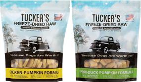 img 4 attached to 🐶 Tucker's Freeze Dried Raw Dog Food: Chicken & Pumpkin Formula, Pork, Duck & Pumpkin Variety Pack - 2 Pack Poultry Combo!