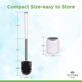 img 1 attached to 🚽 White Silicone Bristles Toilet Brush and Holder Set Including Tweezers - ELITRA HOME