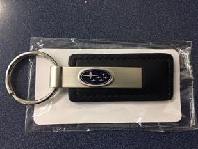 img 1 attached to 🔑 Authentic Subaru Logo Leather Key Tag Keyring Key Chain - Subaru Gear