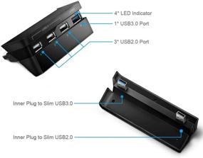 img 1 attached to 🔥 ElecGear Cooling Fan and USB Hub for PS4 Slim - Advanced Temperature Sensor, 4-Port USB 3.0 Splitter, CUH-2xxx Compatible