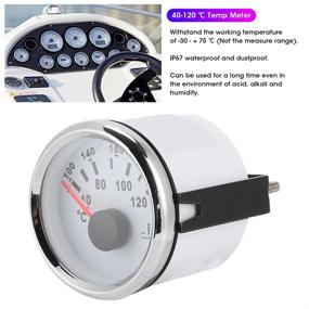 img 3 attached to 🌡️ Acouto 52mm/2in Marine Engine Water Temperature Gauge 40-120 °C - Boat RV Temp Meter with White Dial Silver Cover