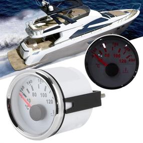 img 1 attached to 🌡️ Acouto 52mm/2in Marine Engine Water Temperature Gauge 40-120 °C - Boat RV Temp Meter with White Dial Silver Cover