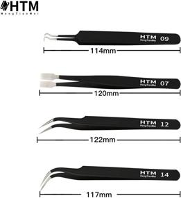 img 2 attached to 10PCS Precision Tweezers Set - HengTianMei ESD Anti-Static Stainless Steel Tweezers Kit ideal for Craft, Jewelry, Electronics, Laboratory Work - Curved Tweezers