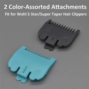 img 2 attached to 🔴 2 Color Coded Cutting Guides for Wahl Standard Hair Clippers - Professional Hair Clipper Guard Guides #3170-400 - 1/8” and 1/16" (2 Pieces, 2 Colors)