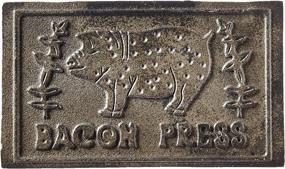 img 2 attached to HIC Harold Import Co. 43202 Rectangular Bacon Press and Steak Weight, Heavyweight Cast Iron with Wooden Handle, For Grilled Panini, Burgers, Bacon, and Sausage