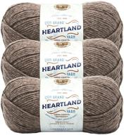 🧶 lion brand heartland yarn mammoth cave - 3-pack for beautiful knitting/crocheting projects logo