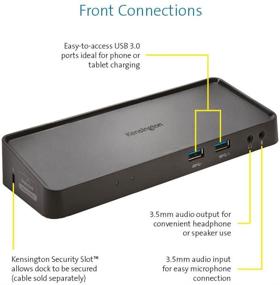 img 3 attached to 💻 Кенсингтон USB 3.0 Док-станция с двумя дисплеями для Windows, Mac OS, Surface Pro и Surface Laptop - Усиленная связь и многофункциональное расширение дисплея (K33997WW), Черный.