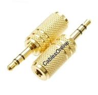 cablesonline 2-pack 3.5mm stereo trs male to 3.5mm mono ts female audio adapters, av-a37g-2 logo