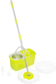 img 3 attached to 🧼 SHIHUAN Dual Spin Mop: Clean & Dirty Water Bucket + 2 Microfiber Mop Heads