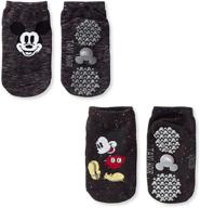 adorable disney character pattern toddler socks with no-slip grip - tiny soles packs logo