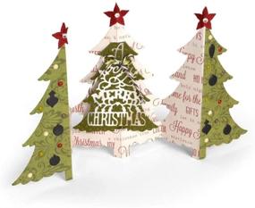 img 1 attached to 🎄 Набор ножей Sizzix Christmas Tree Fold Jen Long Thinlits Die Set 660665 - 6 штук, разноцветный, универсальный размер