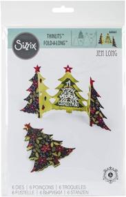 img 4 attached to 🎄 Набор ножей Sizzix Christmas Tree Fold Jen Long Thinlits Die Set 660665 - 6 штук, разноцветный, универсальный размер